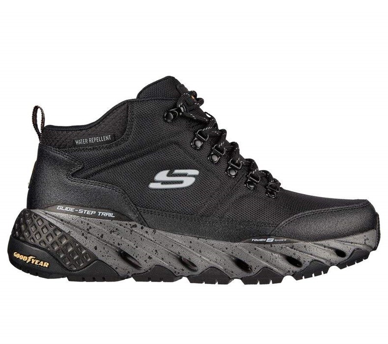 Pánské Oxfordky Skechers Glide-Step Trailové - Woodward Černé Šedé | YFSMVLH-01