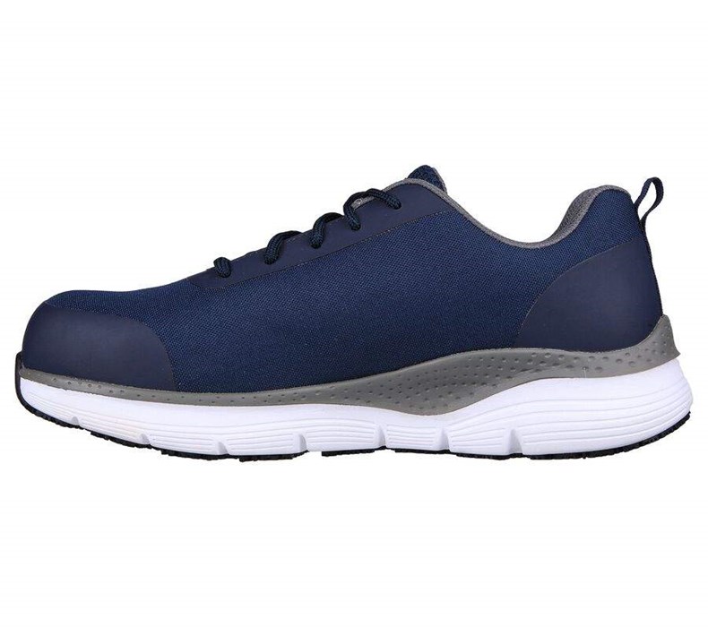 Pánské Oxfordky Skechers Pracovní: Arch Fit SR - Ringstap Alloy Špicí Tmavě Blankyt Šedé | RMALJEZ-46