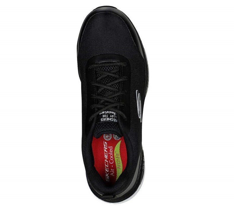 Pánské Oxfordky Skechers Pracovní: Arch Fit SR - Ringstap Alloy Špicí Černé Bílé | VZEUKWD-80