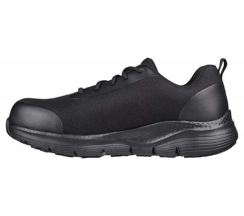 Pánské Oxfordky Skechers Pracovní: Arch Fit SR - Ringstap Alloy Špicí Černé | ZCGMSFH-82