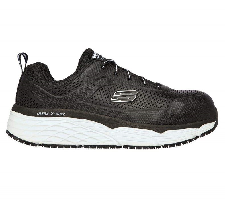 Pánské Oxfordky Skechers Pracovní: Max Cushioning SR - Indurite Alloy Špicí Černé | XFQZCRT-04