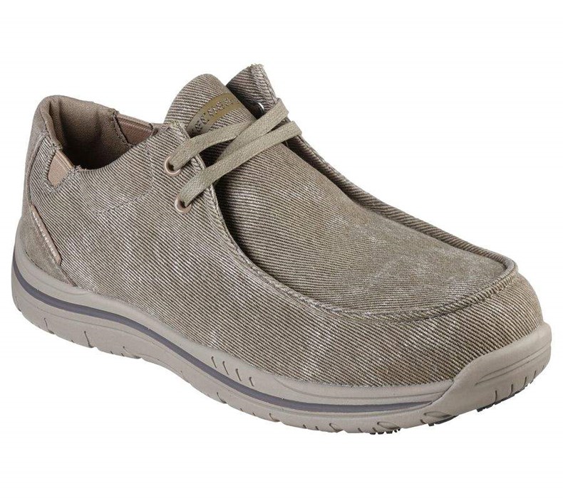 Pánské Oxfordky Skechers Pracovní: Otsego - Onerous Alloy Špicí Hnědé | ISVDFGZ-51