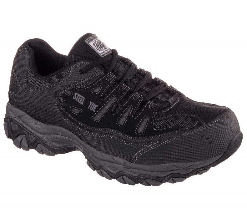 Pánské Oxfordky Skechers Pracovní Relaxed Fit: Cankton ST Černé Šedé | CXAKMQJ-19