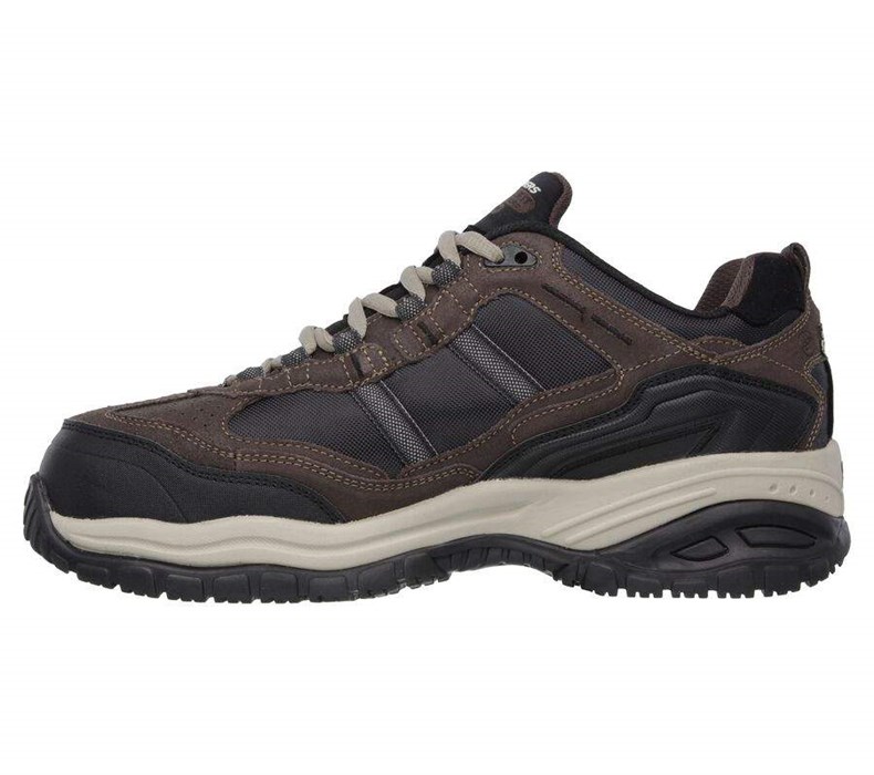 Pánské Oxfordky Skechers Pracovní Relaxed Fit: Soft Stride - Grinnell Comp Hnědé Černé | IQCMKRV-58