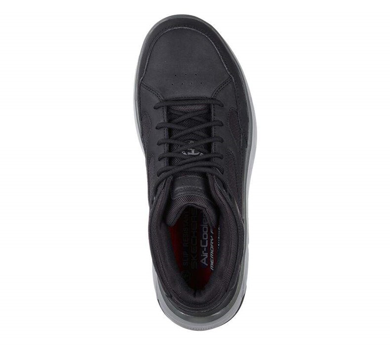 Pánské Oxfordky Skechers Pracovní Relaxed Fit: Max Stout Alloy Špicí Černé | KMNXTFU-14