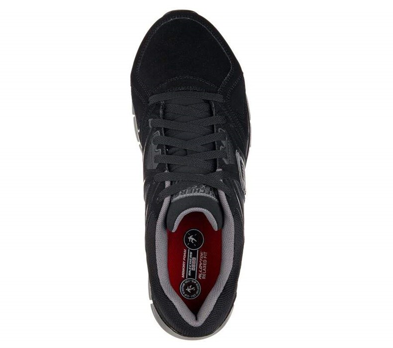 Pánské Oxfordky Skechers Pracovní Relaxed Fit: Synergy - Ekron Alloy Špicí Černé Šedé | QIFZHAY-93