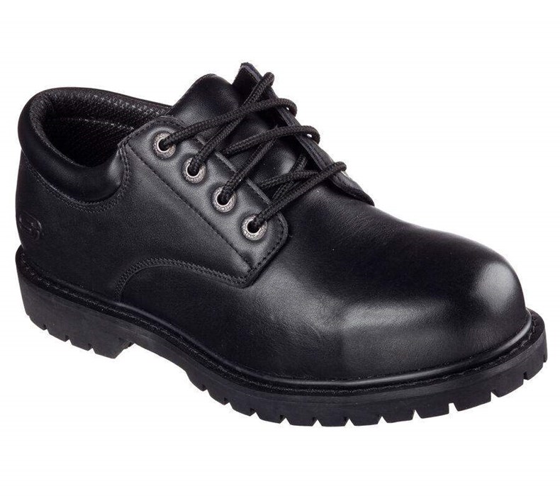 Pánské Oxfordky Skechers Pracovní Relaxed Fit: Cottonwood - Elks SR Černé | TAPVKSN-78