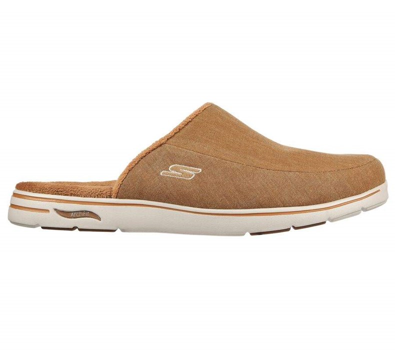 Pánské Pantofle Skechers Arch Fit Lounge Hnědé | HYKBNDU-62