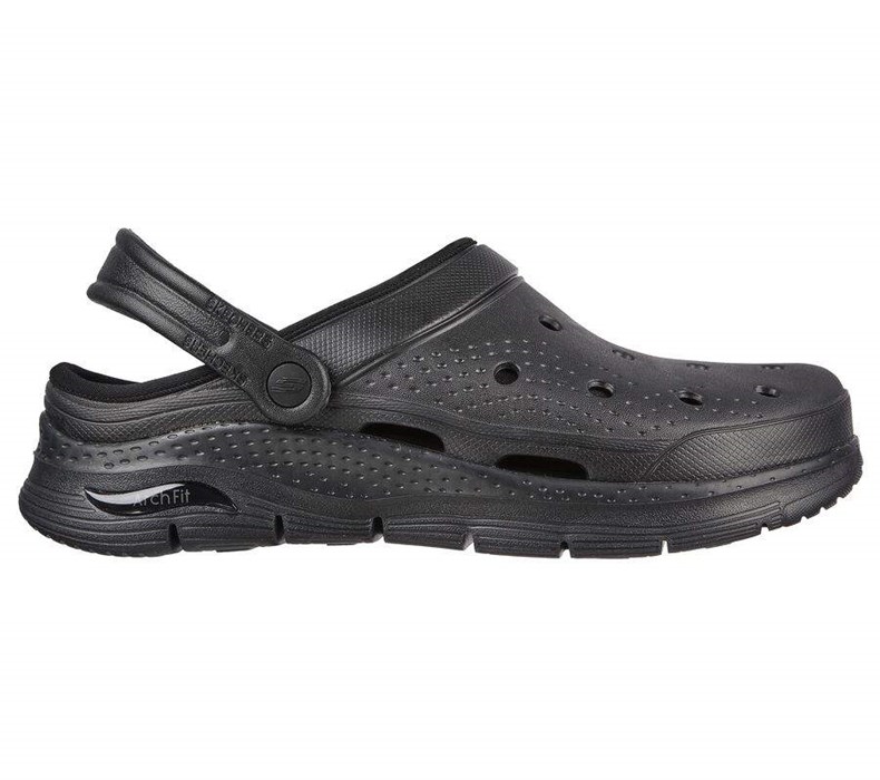 Pánské Pantofle Skechers Foamies: Arch Fit Podšité - Chillaxing Černé | ERVABPU-67