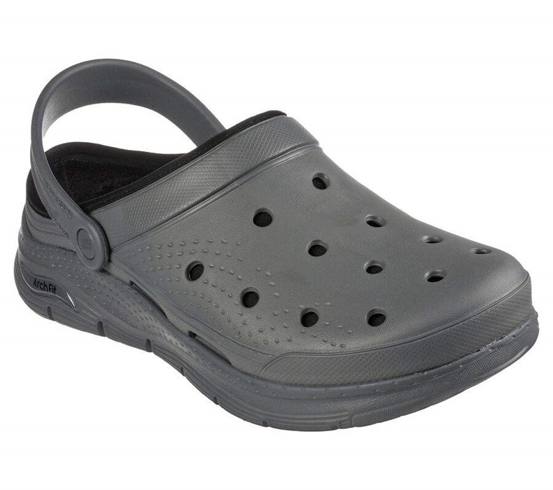 Pánské Pantofle Skechers Foamies: Arch Fit Podšité - Chillaxing Šedé | OSEQNFG-92