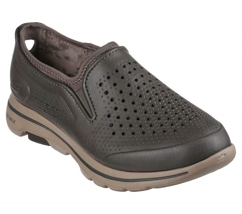 Pánské Pantofle Skechers Foamies: GO WALK 5 Podšité - Get Warm Hnědé | NLYRKTI-82