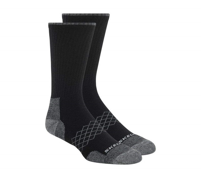 Pánské Ponožky Skechers Merino Wool Crew - 2 Pack Černé | BVUOCYL-32