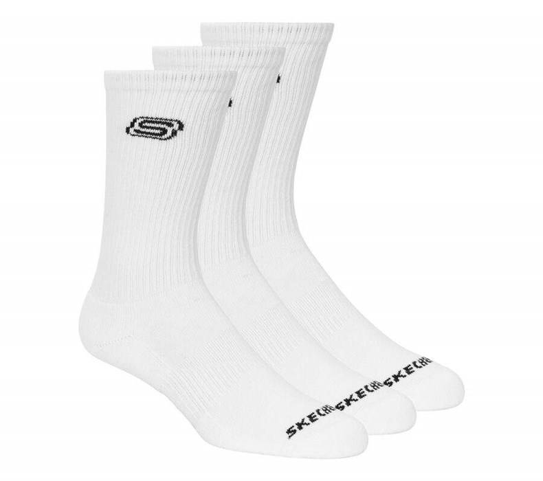 Pánské Ponožky Skechers Solids Crew - 3 Pack Bílé | ZGLJTPQ-59