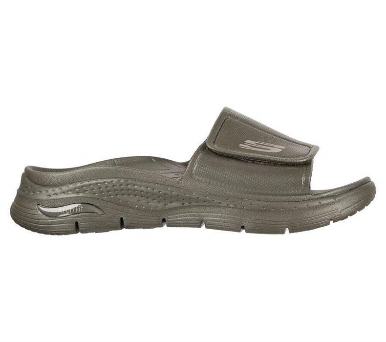 Pánské Sandály Skechers Foamies: Arch Fit - Feelin Fresh Olivy Zelené | HBIWZMX-93