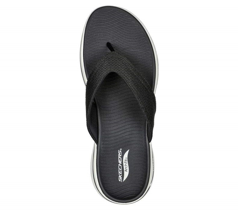 Pánské Sandály Skechers GO WALK Arch Fit - Offshore Černé Bílé | VNESOBT-39