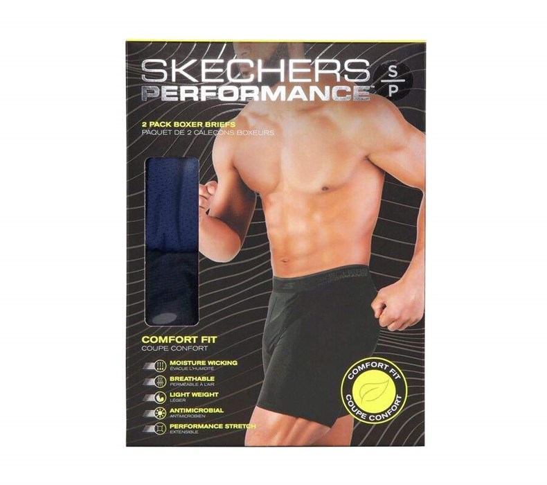 Pánské Spodní Prádlo Skechers Performance Boxerské Briefs - 2 Pack Tmavě Blankyt | UGFHETC-37