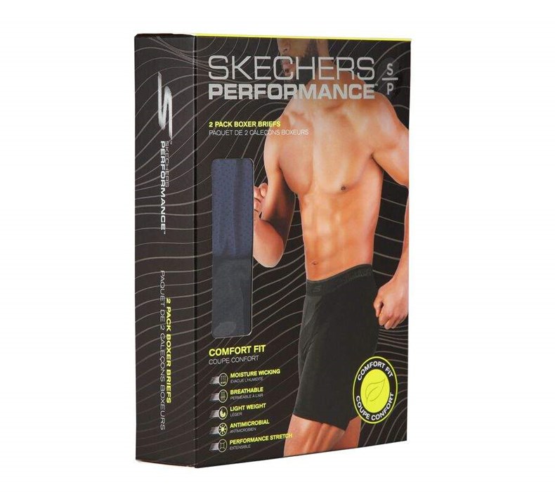 Pánské Spodní Prádlo Skechers Performance Boxerské Briefs - 2 Pack Tmavě Blankyt | UGFHETC-37