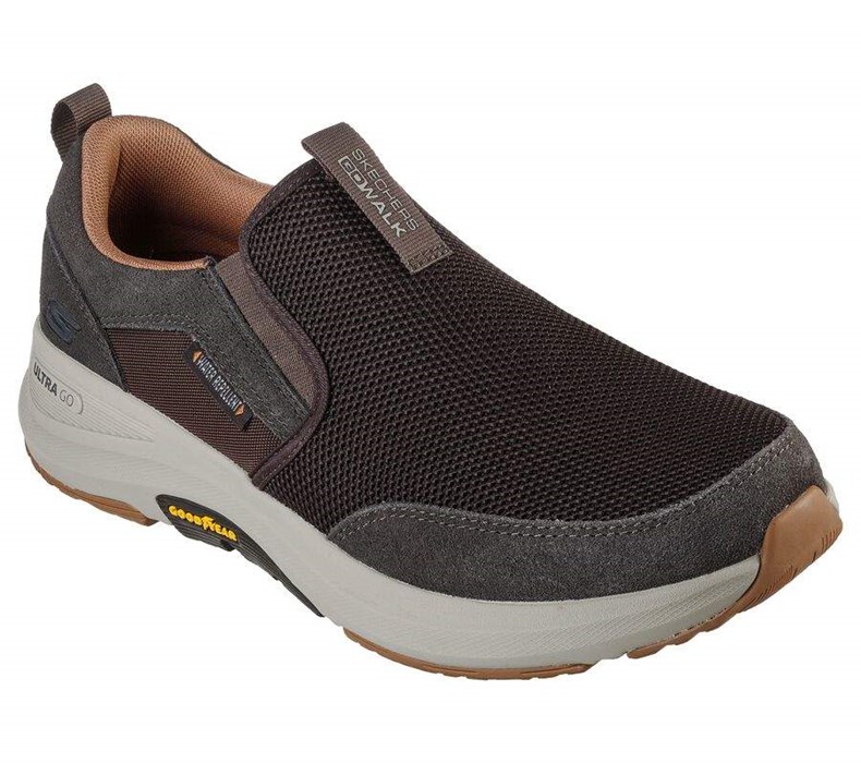 Pánské Trailové Boty Skechers GOwalk Outdoorové - Andes Hnědé | VSDILFU-90