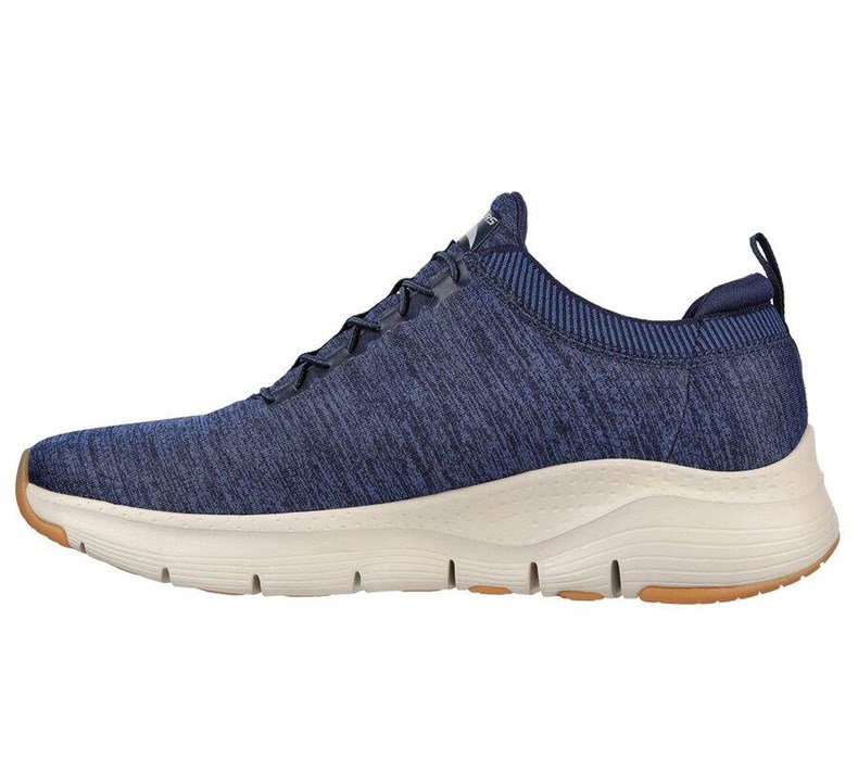 Pánské Trekové Boty Skechers Arch Fit - Waveport Tmavě Blankyt | GMKZOVQ-97