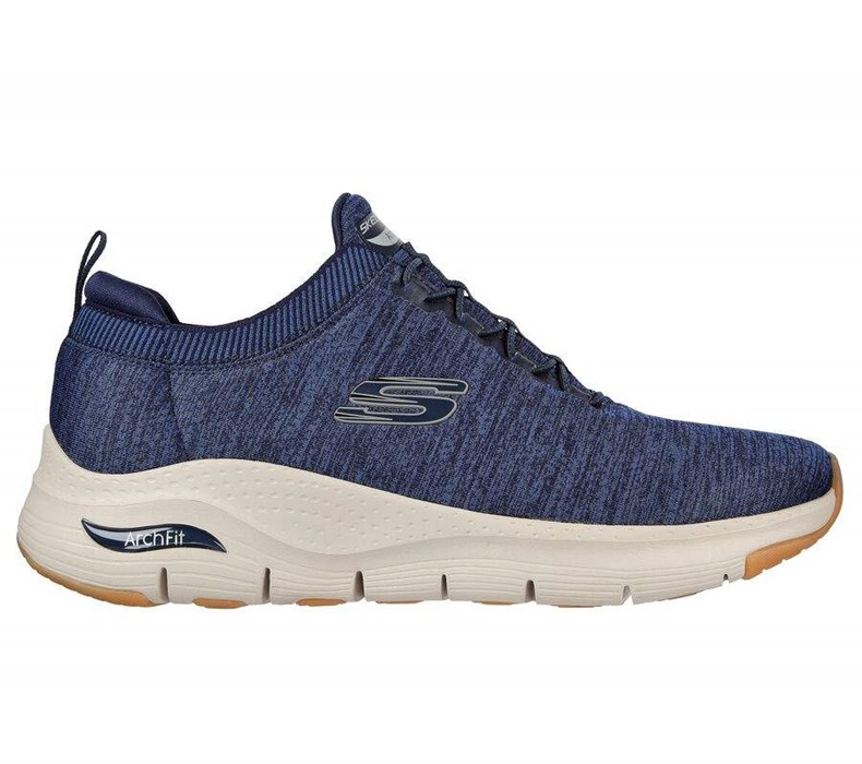 Pánské Trekové Boty Skechers Arch Fit - Waveport Tmavě Blankyt | GMKZOVQ-97