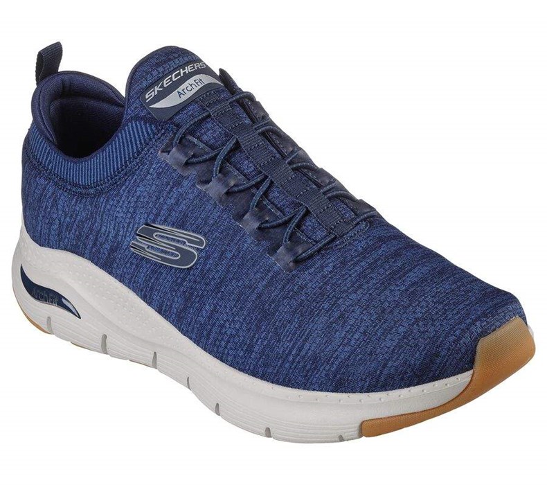 Pánské Trekové Boty Skechers Arch Fit - Waveport Tmavě Blankyt | GMKZOVQ-97