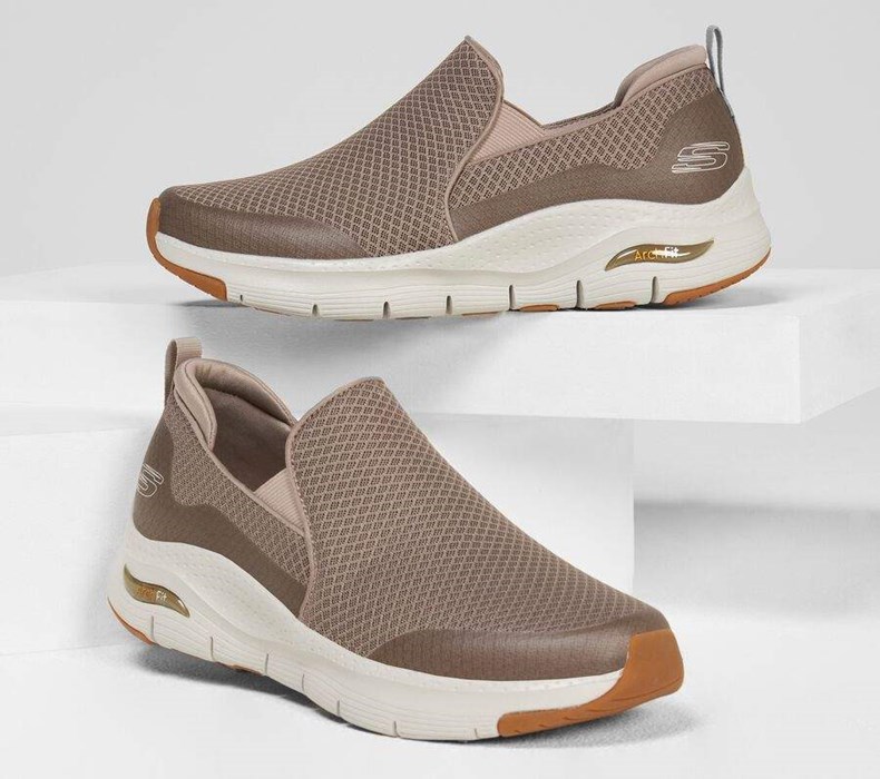 Pánské Trekové Boty Skechers Arch Fit - Banlin Hnědé | HPJAOWX-58