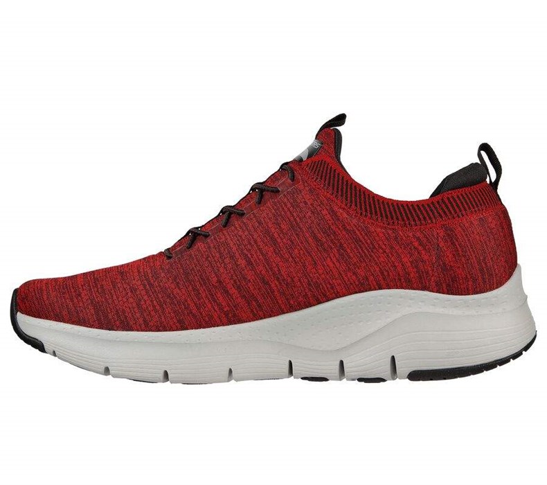 Pánské Trekové Boty Skechers Arch Fit - Waveport Červené Černé | WEATBNF-15