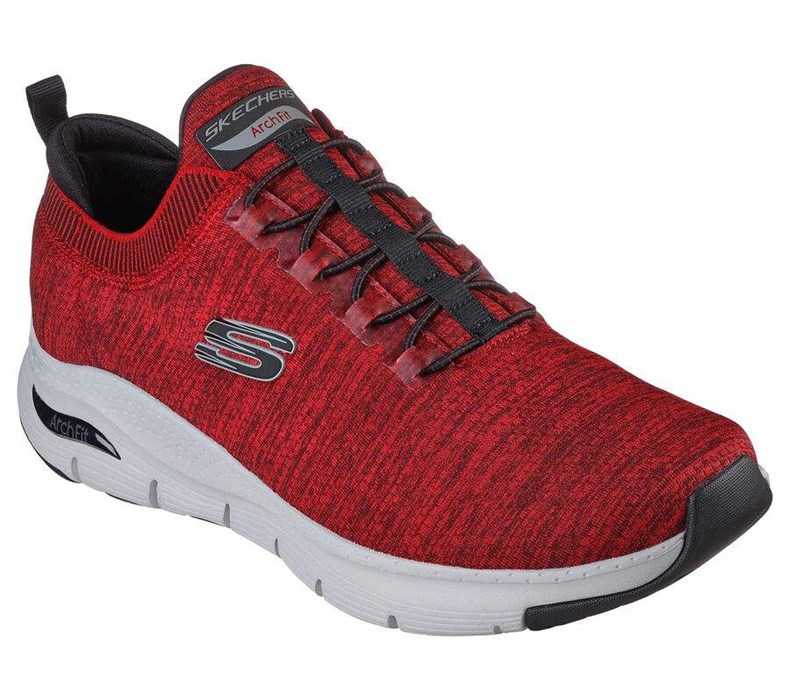 Pánské Trekové Boty Skechers Arch Fit - Waveport Červené Černé | WEATBNF-15