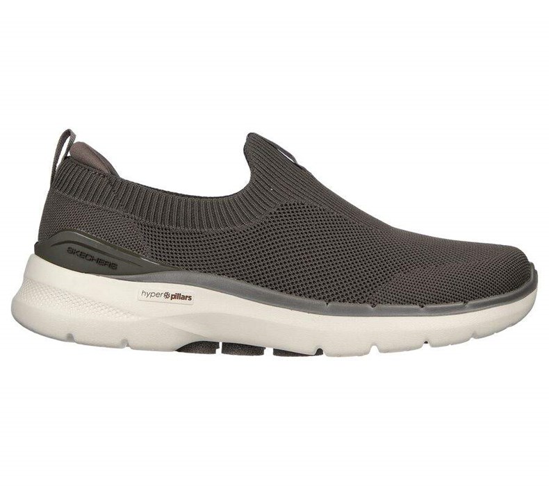 Pánské Trekové Boty Skechers GO WALK 6 - Warnock Hnědé | LVOGDWK-56