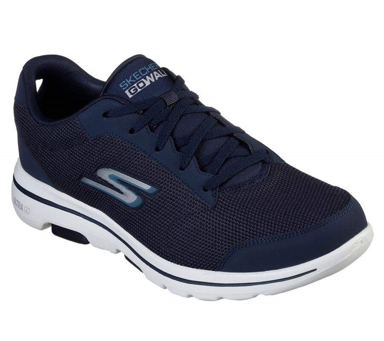 Pánské Trekové Boty Skechers GOwalk 5 - Demitasse Tmavě Blankyt | KRCFNDA-52