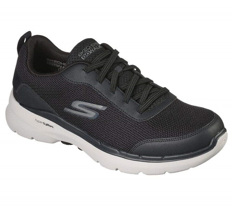 Pánské Trekové Boty Skechers GOwalk 6 - Bold Knight Černé | SVGIUAO-50