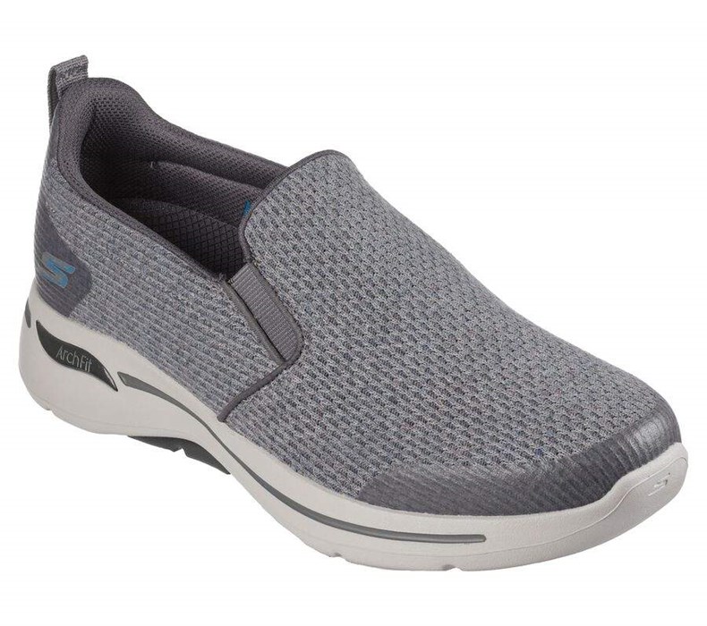 Pánské Trekové Boty Skechers GOwalk Arch Fit - Our Earth Šedé | CTJIQBP-91