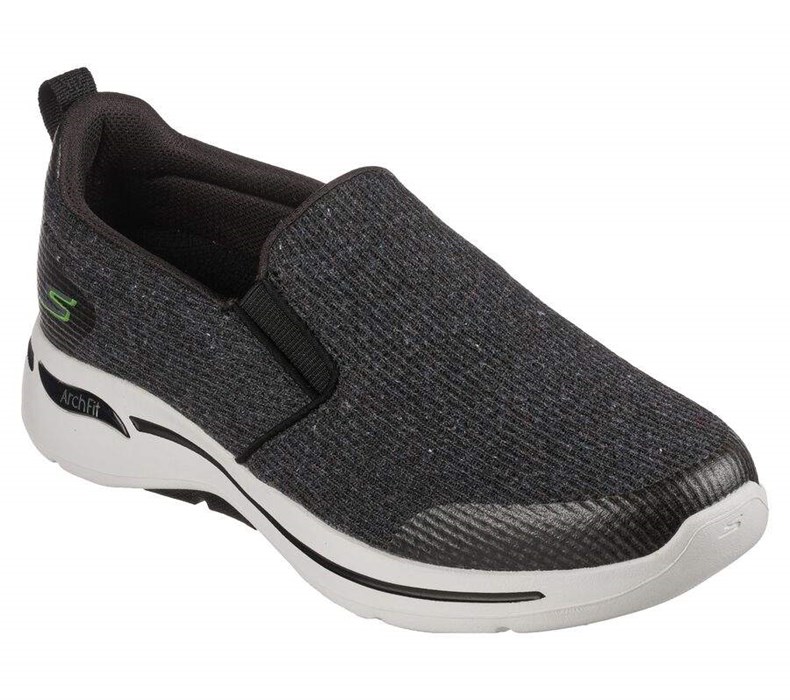 Pánské Trekové Boty Skechers GOwalk Arch Fit - Our Earth Černé | JKGSVYQ-09