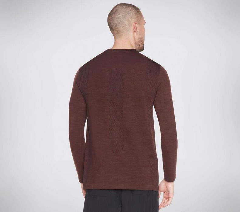 Pánské Tričko Skechers Apparel Seamless LS Hnědé | QYDXURM-26