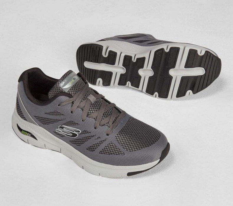 Pánské Tréninkové Boty Skechers Arch Fit - Charge Back Šedé Černé | NCIYZJV-19