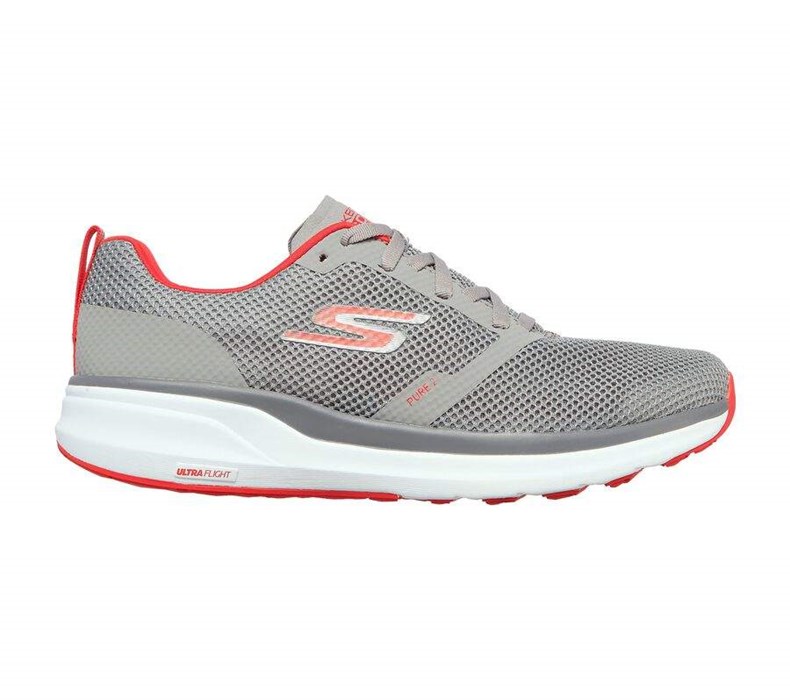 Pánské Tréninkové Boty Skechers GOrun Pure 2 - Axis Šedé Červené | VHBKYSP-37