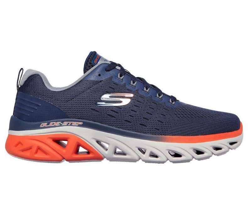 Pánské Tréninkové Boty Skechers Glide-Step Sportovní - New Appeal Tmavě Blankyt Oranžové | RZTKBJM-32