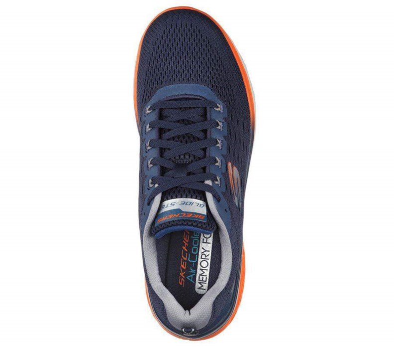 Pánské Tréninkové Boty Skechers Glide-Step Sportovní - New Appeal Tmavě Blankyt Oranžové | RZTKBJM-32